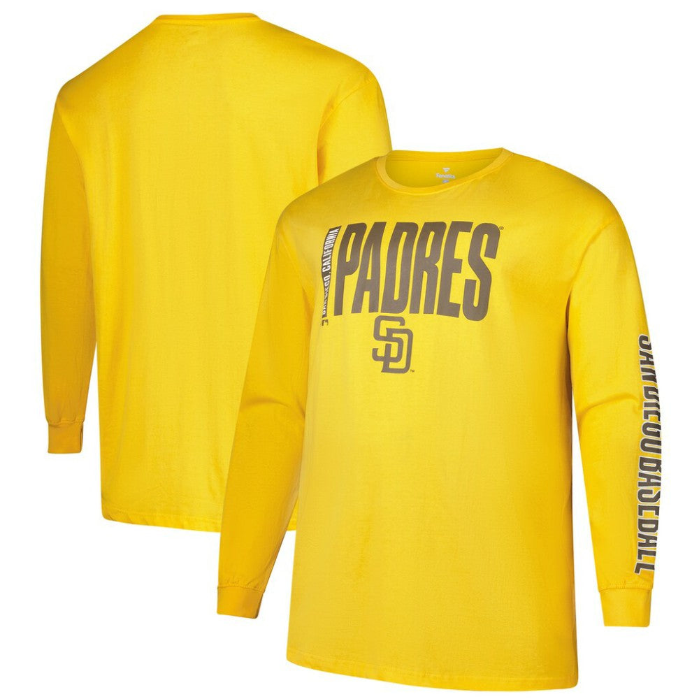 San Diego Padres Profile Big & Tall Two-Hit Long Sleeve T-Shirt - Gold - MLB Online