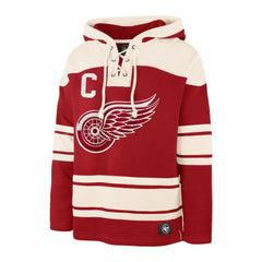 Dylan Larkin Detroit Red Wings '47 Captain Patch Player Name & Number Lacer Pullover Hoodie - Red - NHL 201242061
