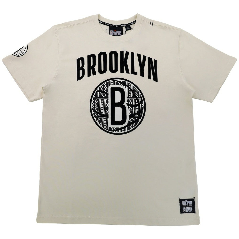 Brooklyn Nets NBA x Two Hype Unisex Culture & Hoops T-Shirt - Cream