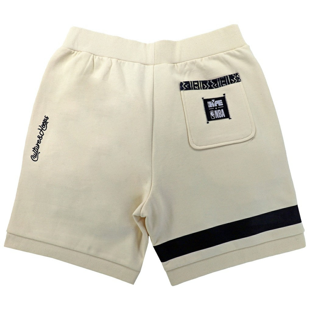 Brooklyn Nets NBA x Two Hype Unisex Culture & Hoops Premium Classic Fleece Shorts - Cream