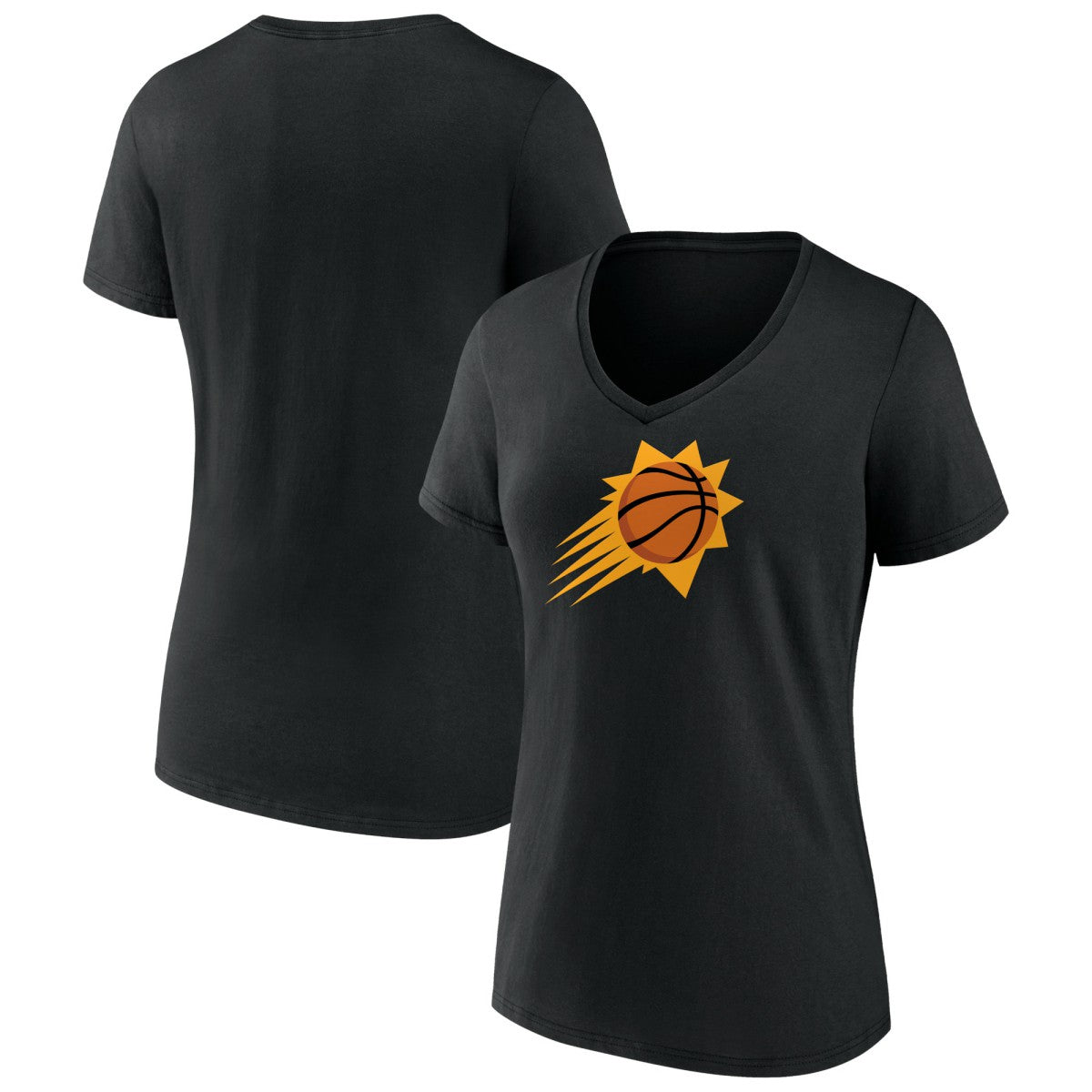 Phoenix Suns Women's Primary Logo V-Neck T-Shirt Black