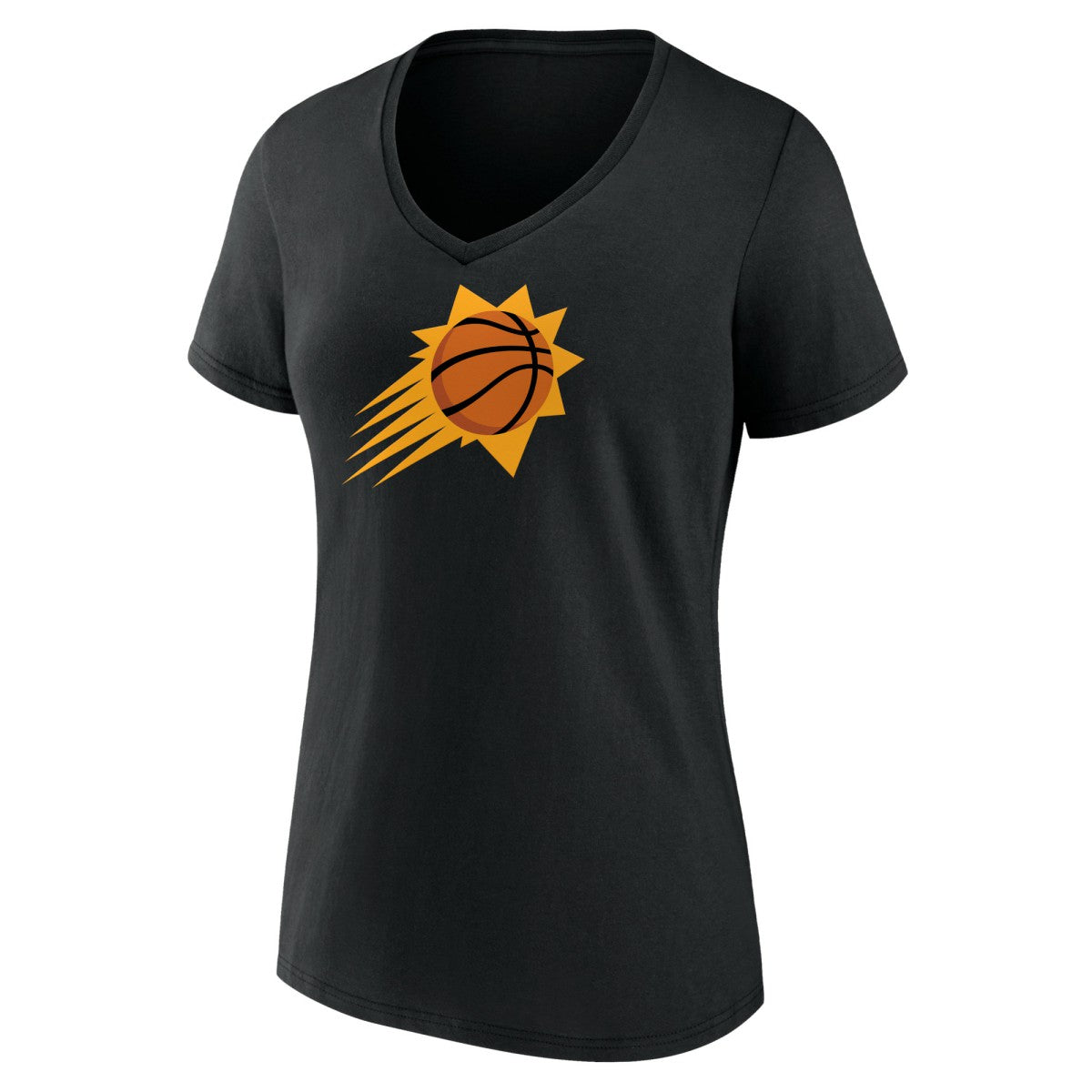 Phoenix Suns Women's Primary Logo V-Neck T-Shirt Black