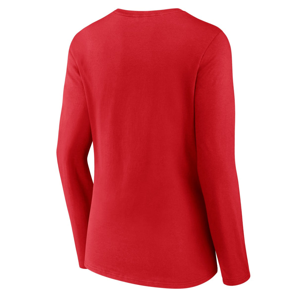 Washington Wizards Women's Primary Logo Long Sleeve V-Neck T-Shirt Red