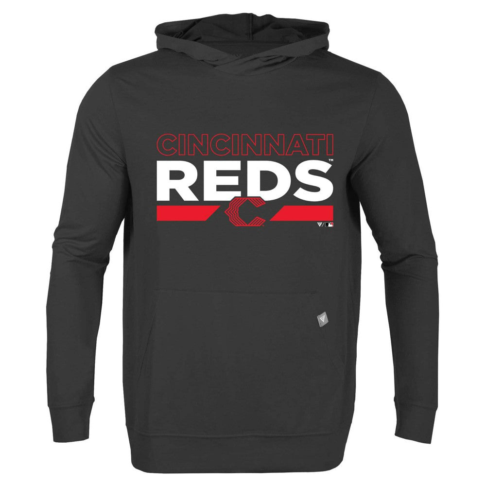 Cincinnati Reds Levelwear City Connect Relay No Hitter Pullover Hoodie - Black - MLB on Sale