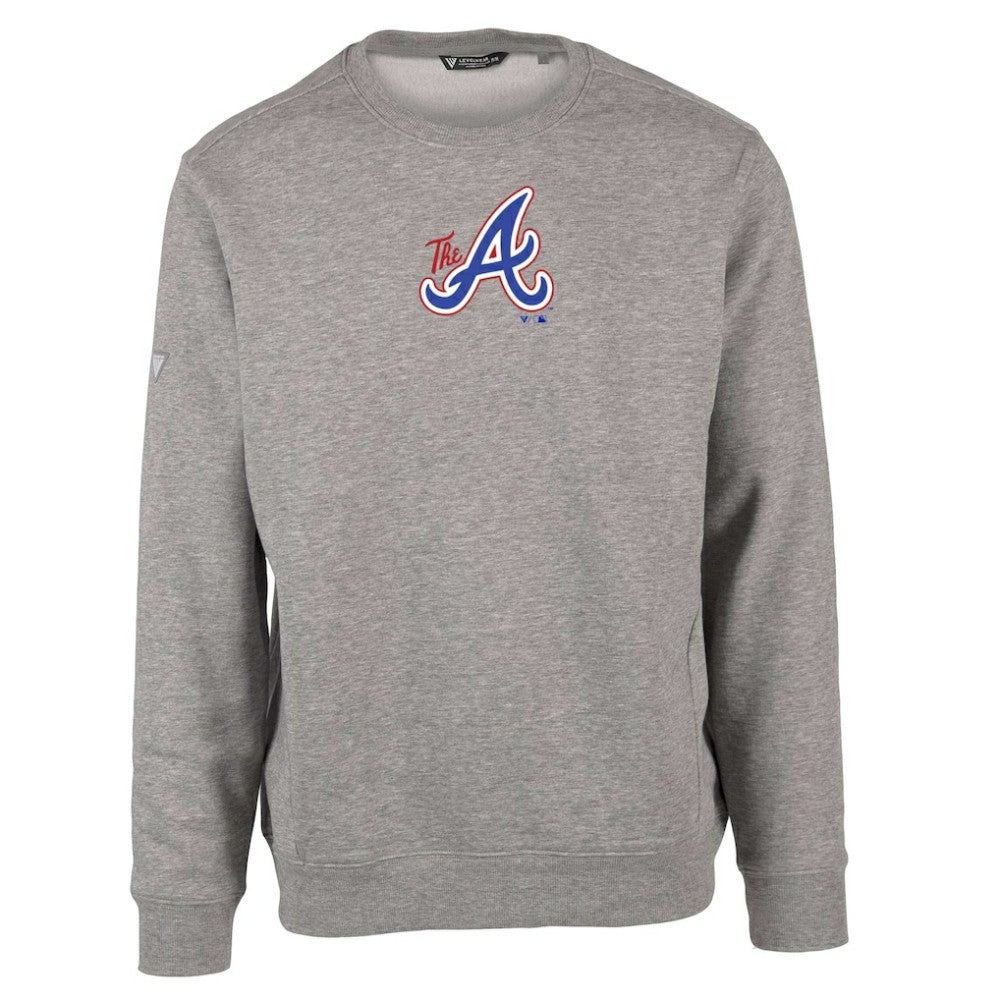 Atlanta Braves Levelwear City Connect Zane Core Logo Pullover Sweatshirt - Gray - MLB Online