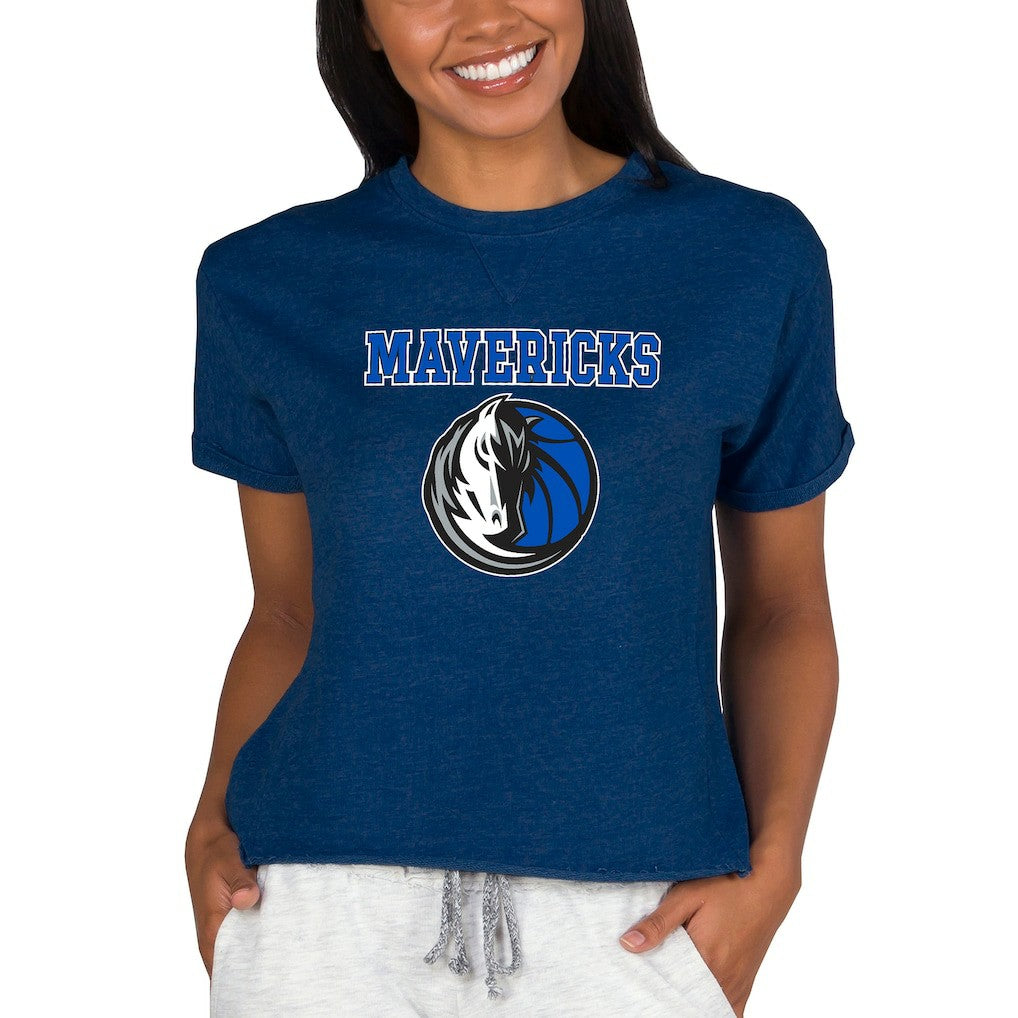 Dallas Mavericks Concepts Sport NBA Women's Concepts Mainstream Terry SS Top Navy