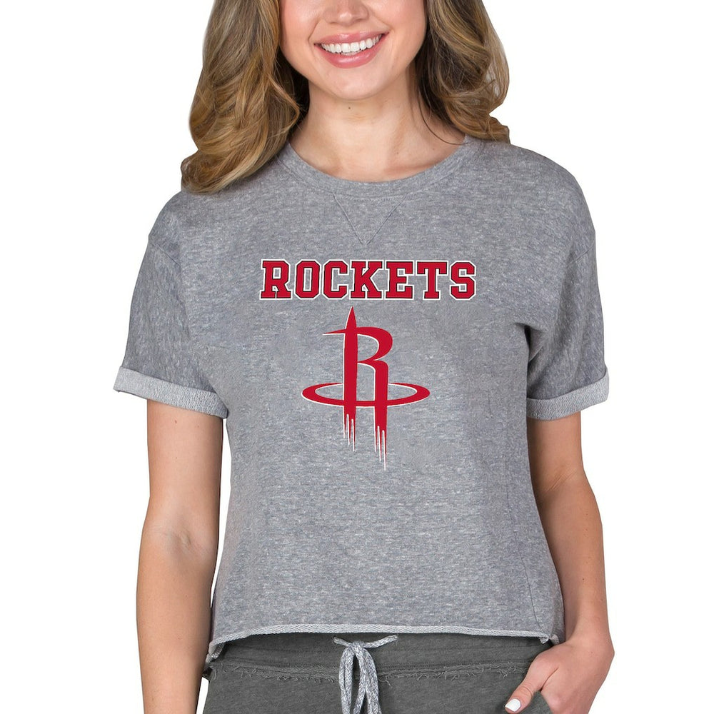 Houston Rockets Concepts Sport NBA Women's Concepts Mainstream Terry SS Top Gray