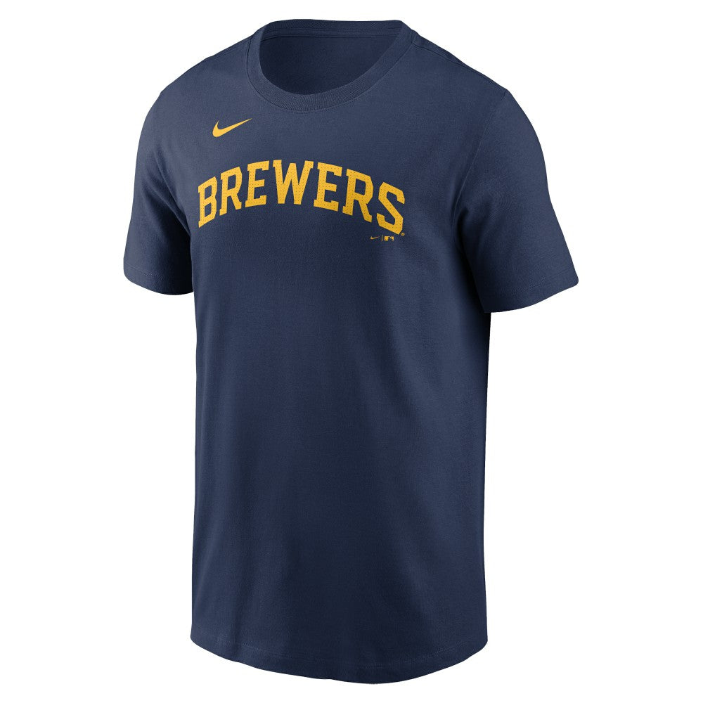 Rhys Hoskins Milwaukee Brewers Nike Fuse Name & Number T-Shirt - Navy - Nike on Sale