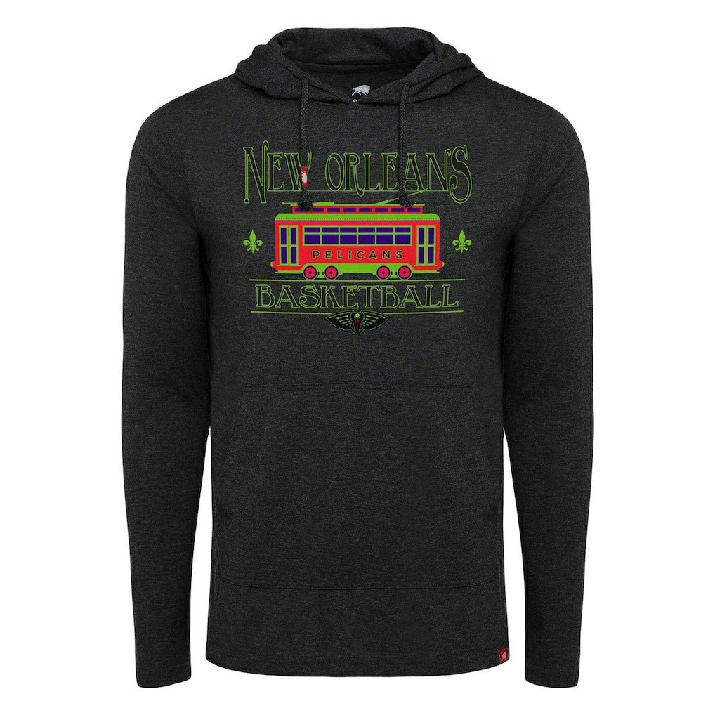 New Orleans Pelicans Sportiqe Unisex City Edition Rowan Lightweight Tri-Blend Pullover Hoodie Heather Black