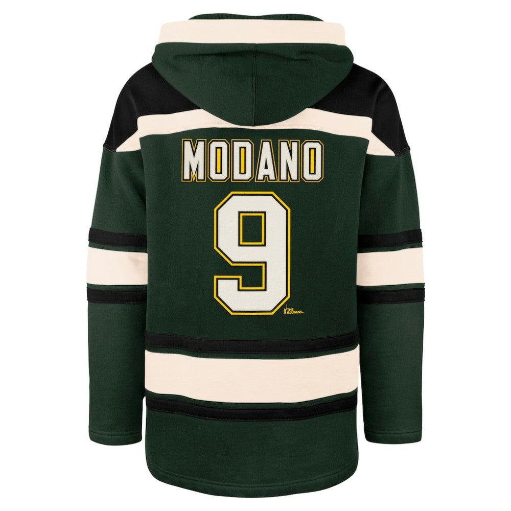 Mike Modano Dallas Stars '47 Retired Player Name & Number Lacer Pullover Hoodie - Green - NHL 201247429