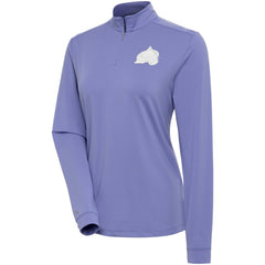 Colorado Avalanche Antigua Women's White Logo Finish Quarter-Zip Top - Heather Purple - NHL 201249246
