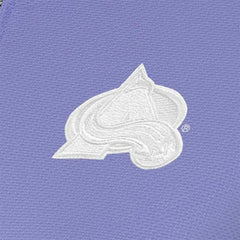 Colorado Avalanche Antigua Women's White Logo Finish Quarter-Zip Top - Heather Purple - NHL 201249246