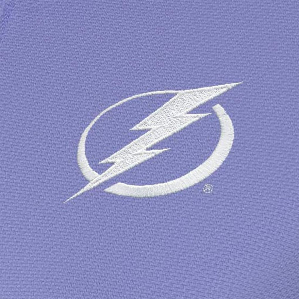 Tampa Bay Lightning Antigua Women's White Logo Finish Quarter-Zip Top - Heather Purple - NHL 201249248