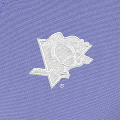 Pittsburgh Penguins Antigua Women's White Logo Finish Quarter-Zip Top - Heather Purple - NHL 201249250