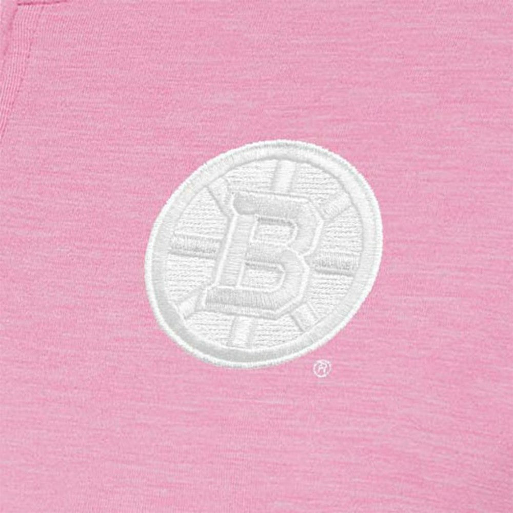 Boston Bruins Antigua Women's White Logo Mentor Quarter-Zip Jacket - Pink - NHL 201249302