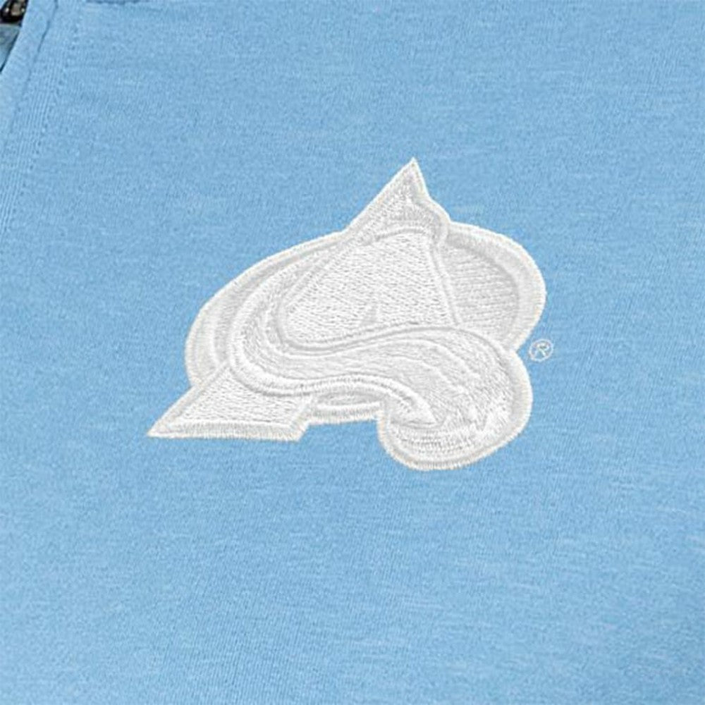 Colorado Avalanche Antigua Women's White Logo Mentor Quarter-Zip Jacket - Light Blue - NHL 201249313