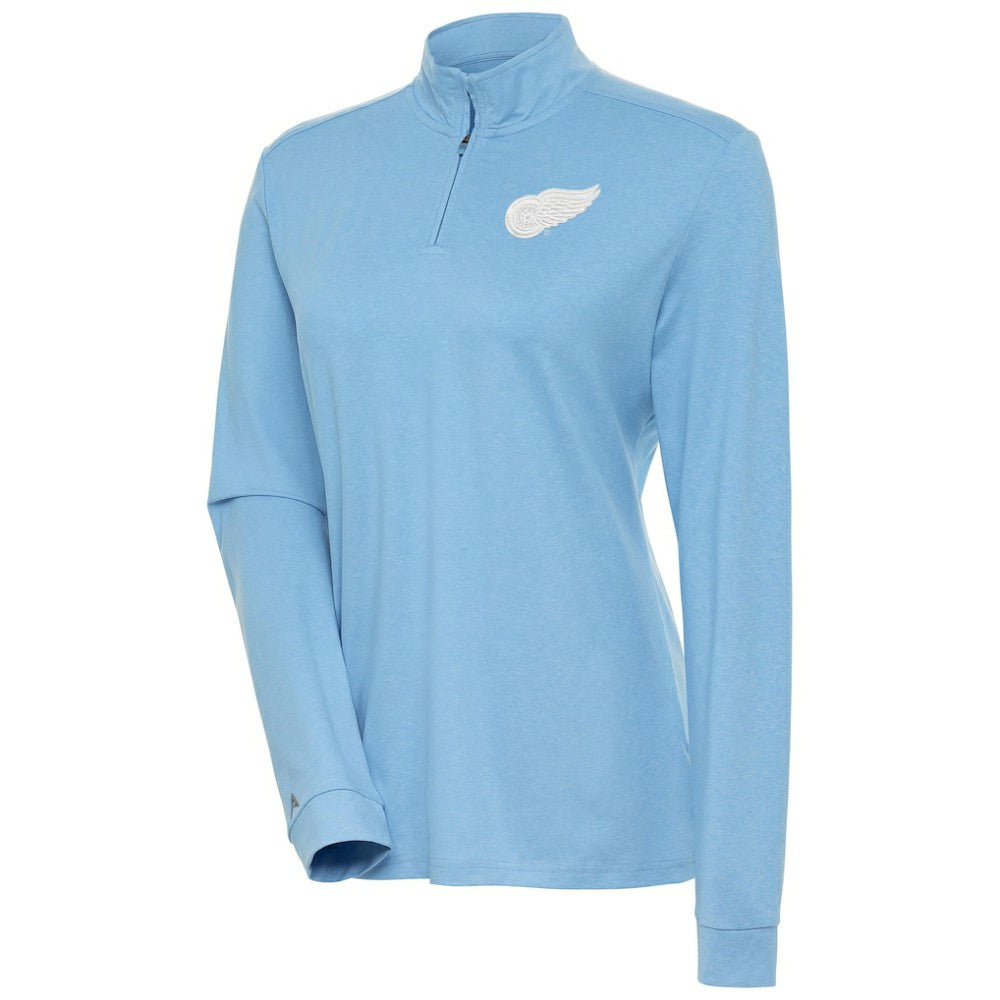 Detroit Red Wings Antigua Women's White Logo Mentor Quarter-Zip Jacket - Light Blue - NHL 201249319