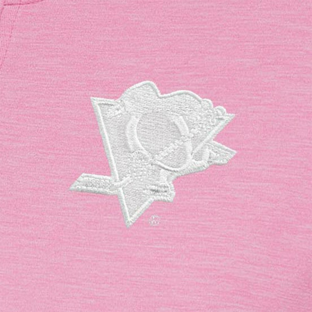 Pittsburgh Penguins Antigua Women's White Logo Mentor Quarter-Zip Jacket - Pink - NHL 201249321