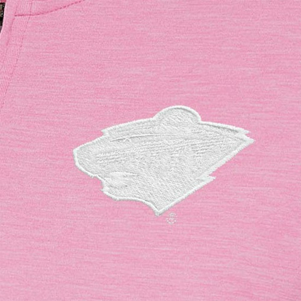 Minnesota Wild Antigua Women's White Logo Mentor Quarter-Zip Jacket - Pink - NHL 201249330
