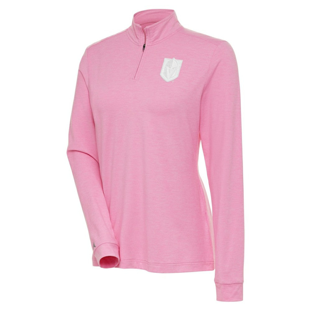 Vegas Golden Knights Antigua Women's White Logo Mentor Quarter-Zip Jacket - Pink - NHL 201249337