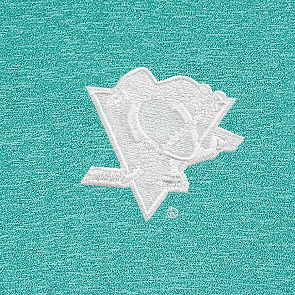 Pittsburgh Penguins Antigua White Logo Hunk Quarter-Zip Pullover - Heather Aqua - NHL 201249482