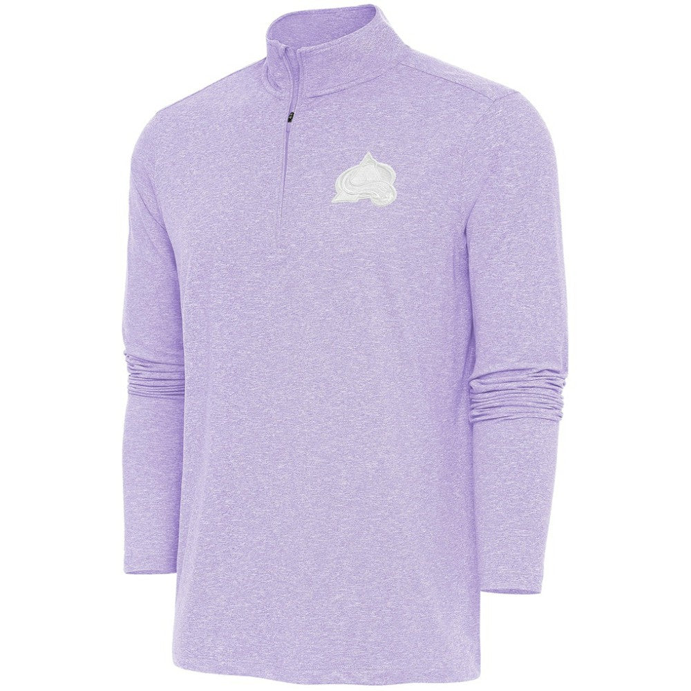 Colorado Avalanche Antigua White Logo Hunk Quarter-Zip Pullover - Lavender - NHL 201249510