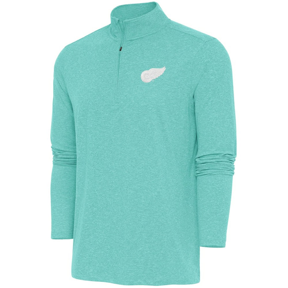 Detroit Red Wings Antigua White Logo Hunk Quarter-Zip Pullover - Mint - NHL 201249518