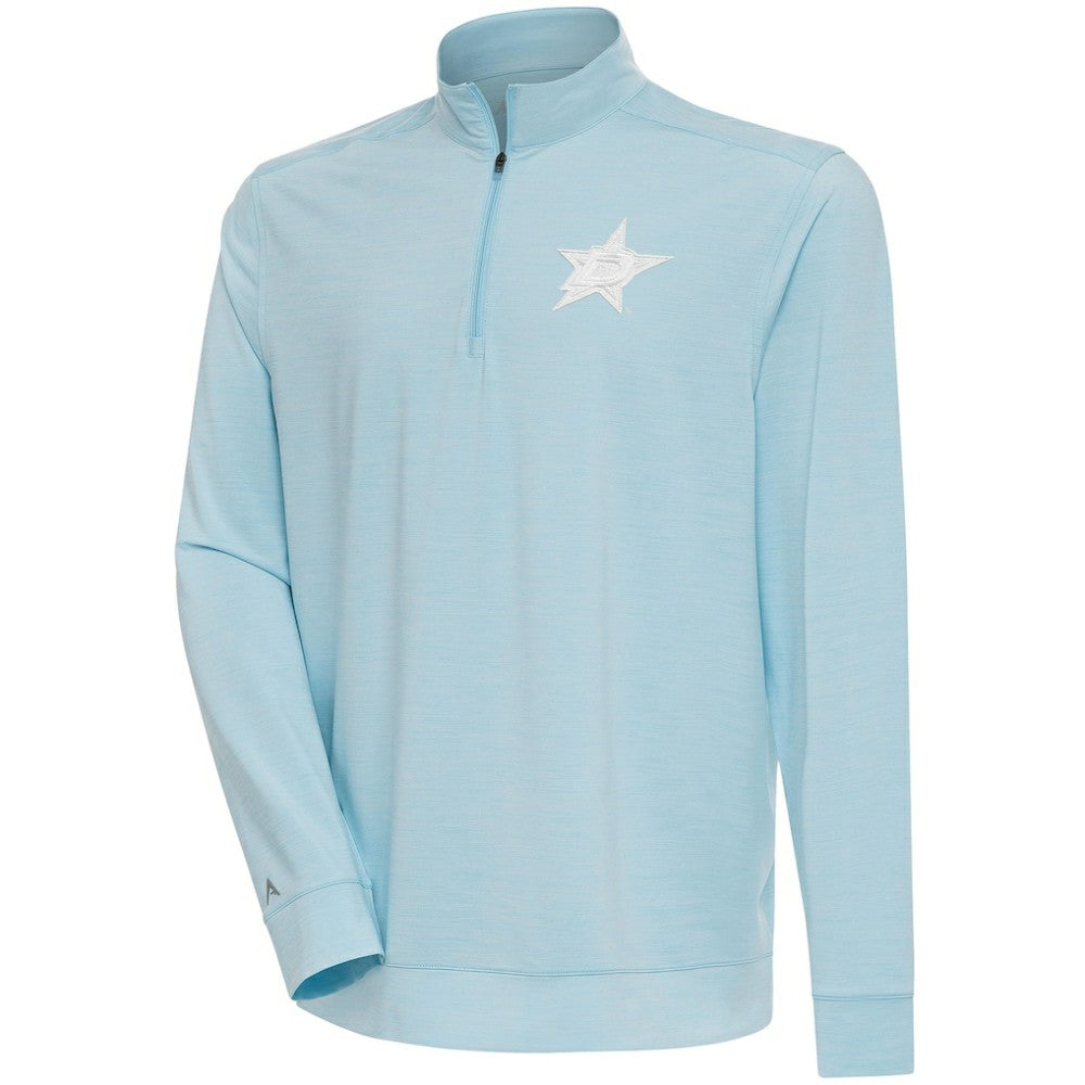 Dallas Stars Antigua White Logo Bright Quarter-Zip Pullover - Powder Blue - NHL 201249646