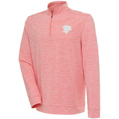 Pittsburgh Penguins Antigua White Logo Bright Quarter-Zip Pullover - Coral - NHL 201249664