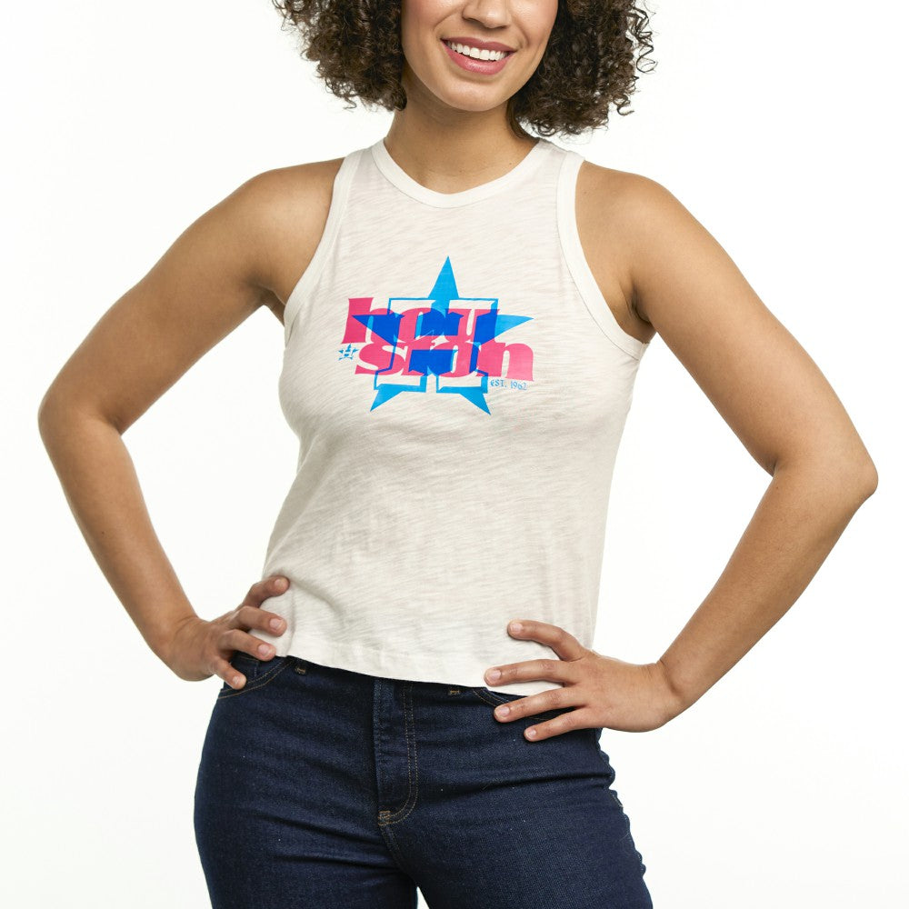 Houston Astros Lusso Women's Lourdes Tank Top - White - MLB Discount