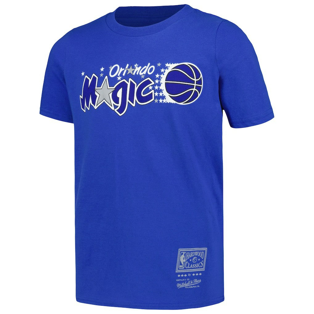 Orlando Magic Youth Hardwood Classics Retro Logo T-Shirt Blue | Mitchell & Ness discount