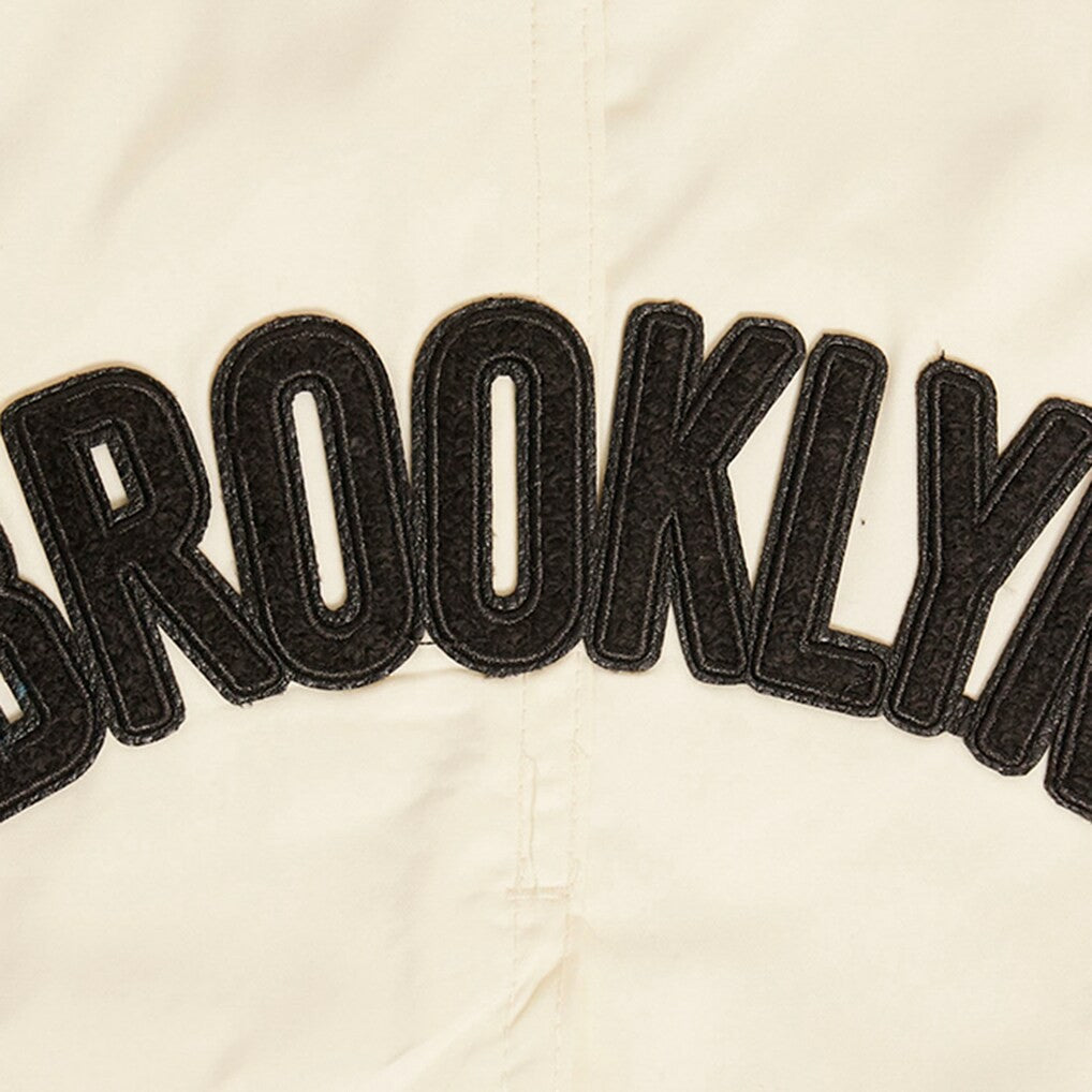 Brooklyn Nets Pro Standard Triple Tonal Woven Shorts Cream