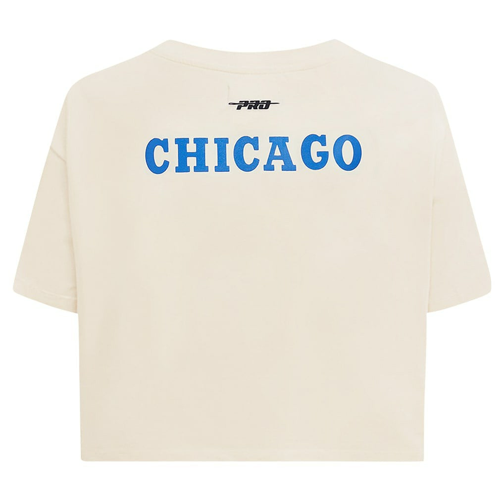 Chicago Bulls Pro Standard Women's Retro Striper SJ Cropped Boxy T-Shirt Cream