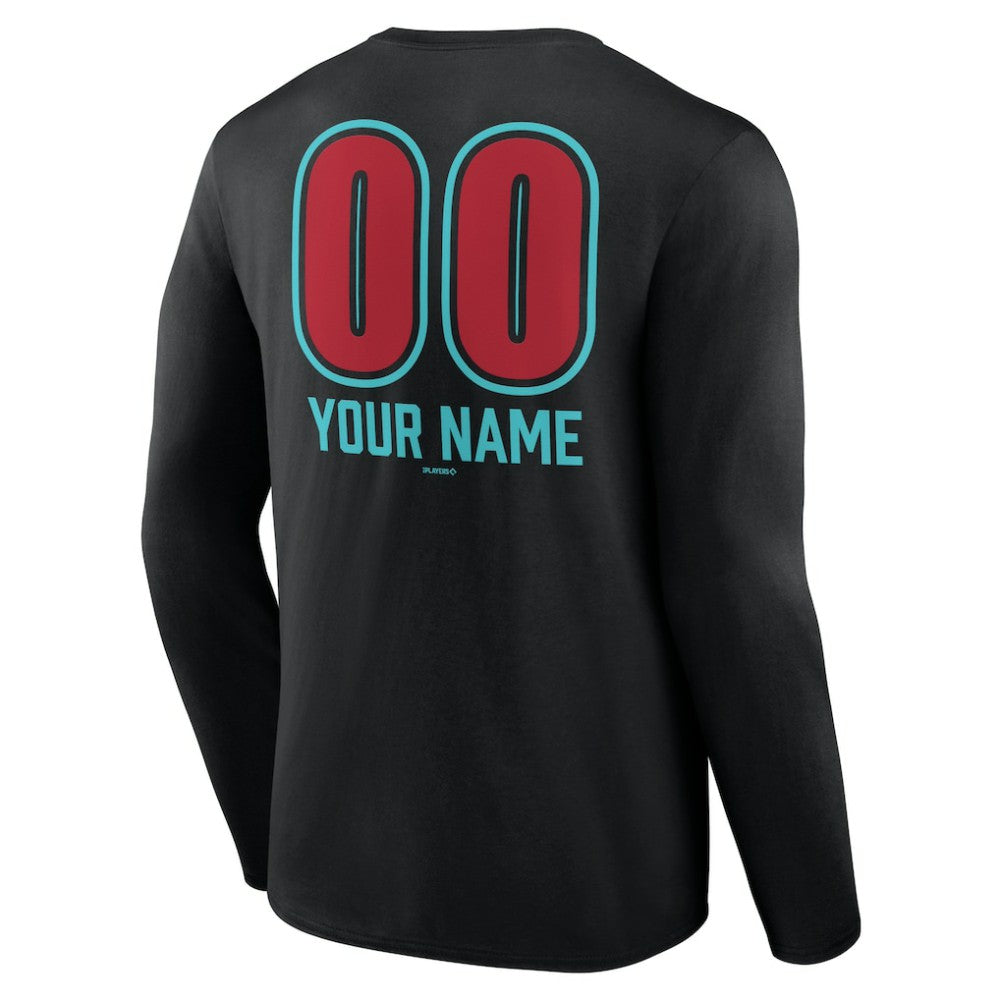 Arizona Diamondbacks Personalized Name & Number Fastball Long Sleeve T-Shirt - Black - MLB Online