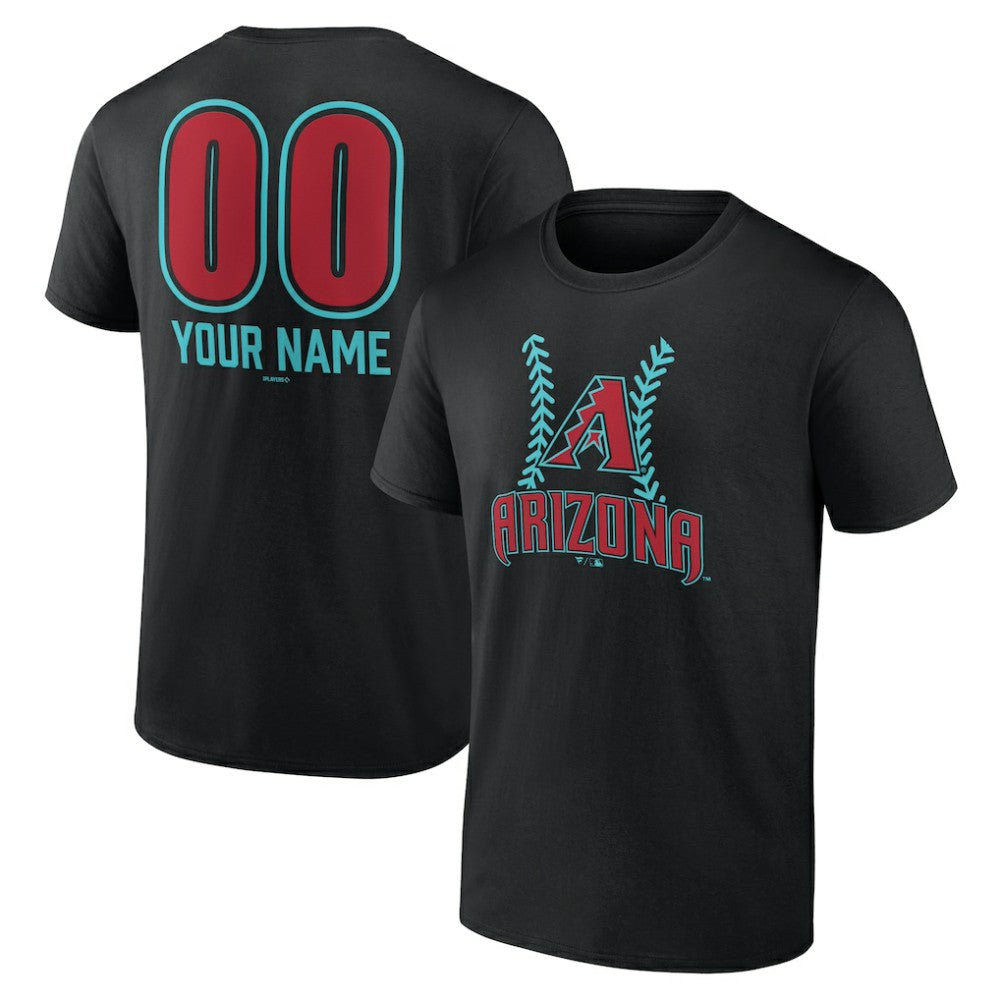 Arizona Diamondbacks Personalized Name & Number Fastball T-Shirt - Black - MLB Discount