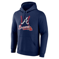 Atlanta Braves Personalized Name & Number Fastball Pullover Hoodie - Navy - MLB Lifestyle