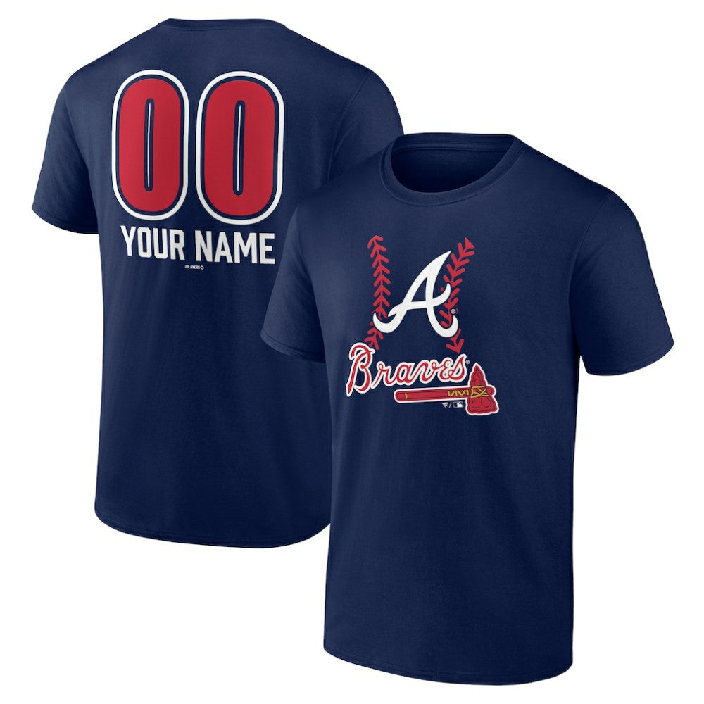 Atlanta Braves Personalized Name & Number Fastball T-Shirt - Navy - MLB on Sale