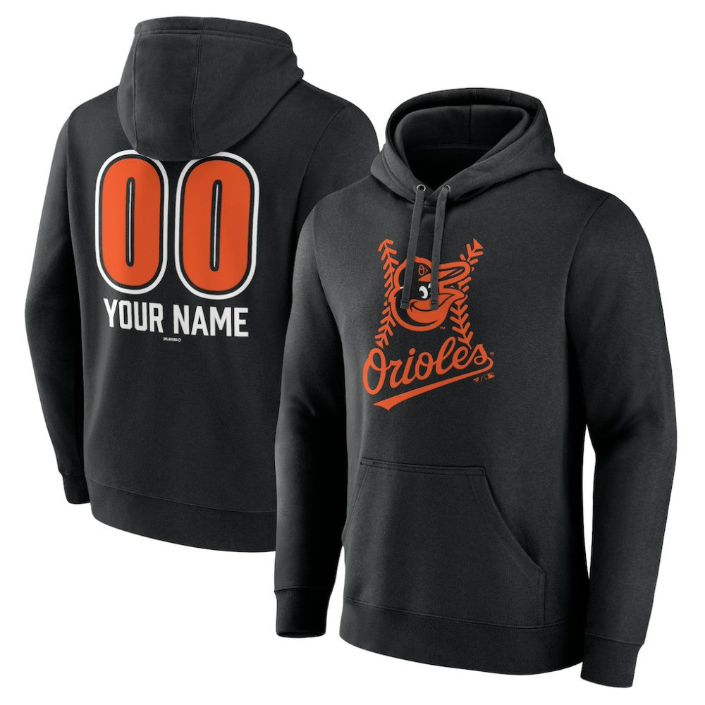 Baltimore Orioles Personalized Name & Number Fastball Pullover Hoodie - Black - MLB Sale