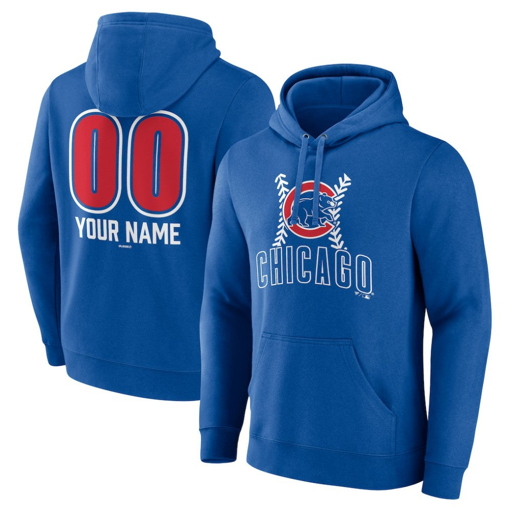 Chicago Cubs Personalized Name & Number Fastball Pullover Hoodie - Royal - MLB on Sale
