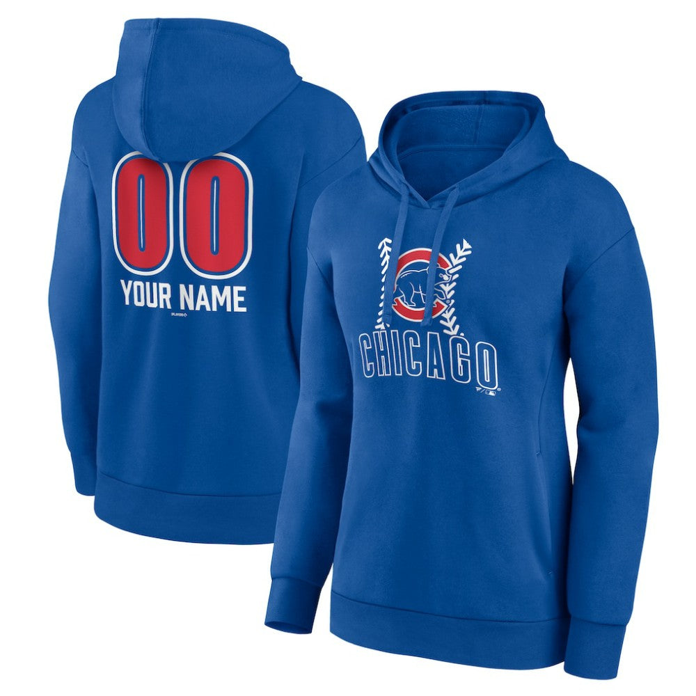 Chicago Cubs Women's Personalized Name & Number Fastball Pullover Hoodie - Royal - MLB Sale