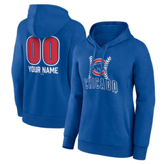 Chicago Cubs Women's Personalized Name & Number Fastball Pullover Hoodie - Royal - MLB Sale