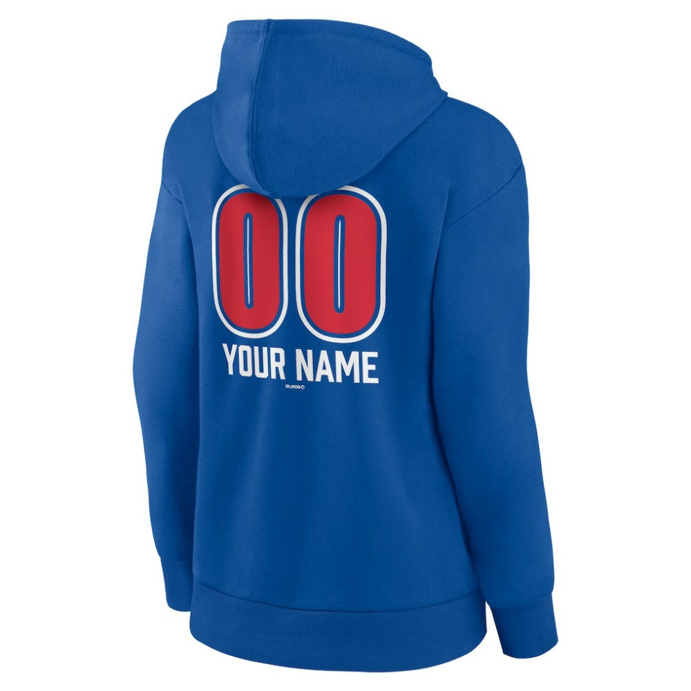 Chicago Cubs Women's Personalized Name & Number Fastball Pullover Hoodie - Royal - MLB Sale