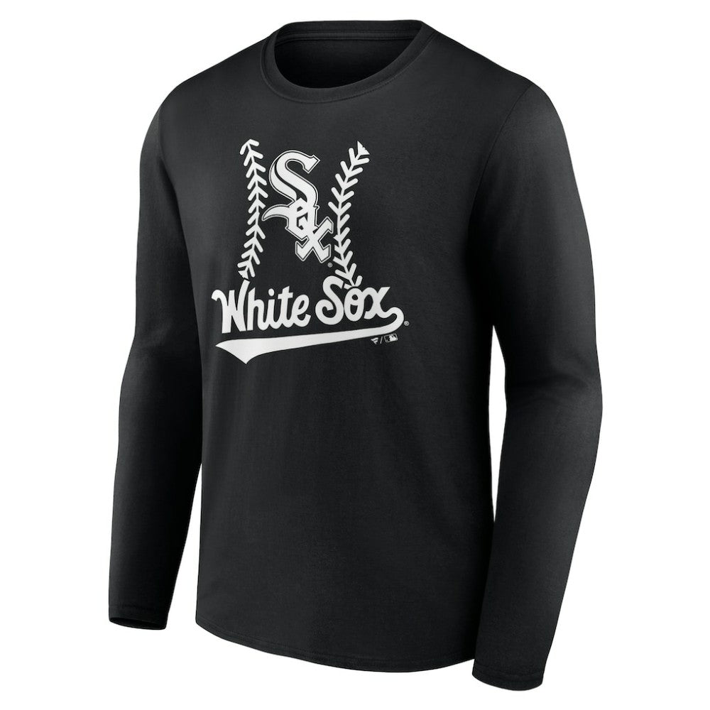 Chicago White Sox Personalized Name & Number Fastball Long Sleeve T-Shirt - Black - MLB Discount