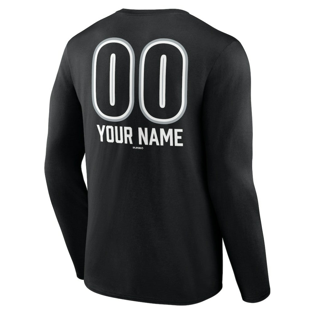 Chicago White Sox Personalized Name & Number Fastball Long Sleeve T-Shirt - Black - MLB Discount