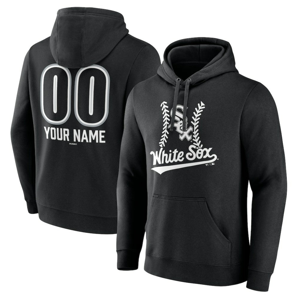 Chicago White Sox Personalized Name & Number Fastball Pullover Hoodie - Black - MLB on Sale