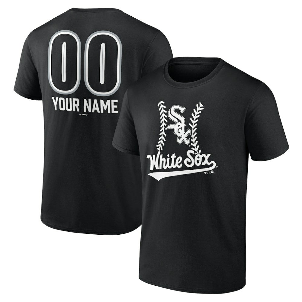 Chicago White Sox Personalized Name & Number Fastball T-Shirt - Black - MLB Discount