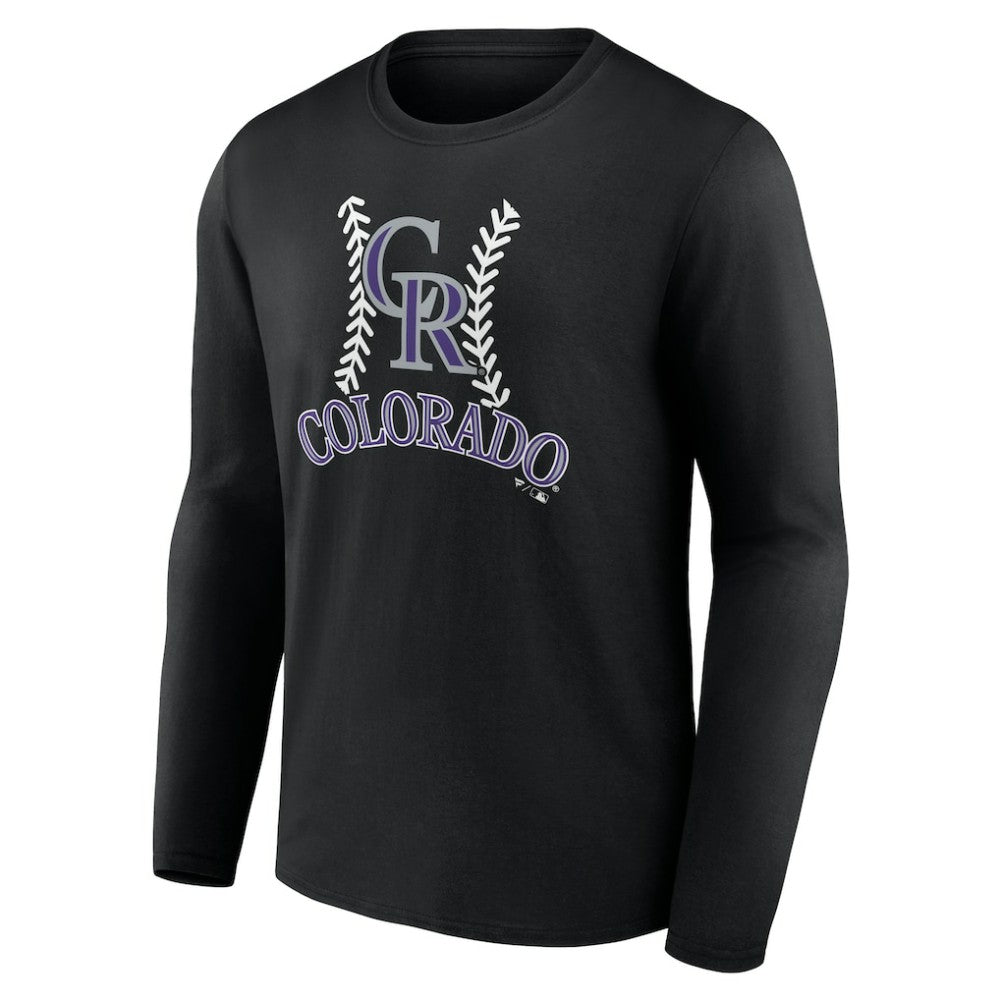 Colorado Rockies Personalized Name & Number Fastball Long Sleeve T-Shirt - Black - MLB Online