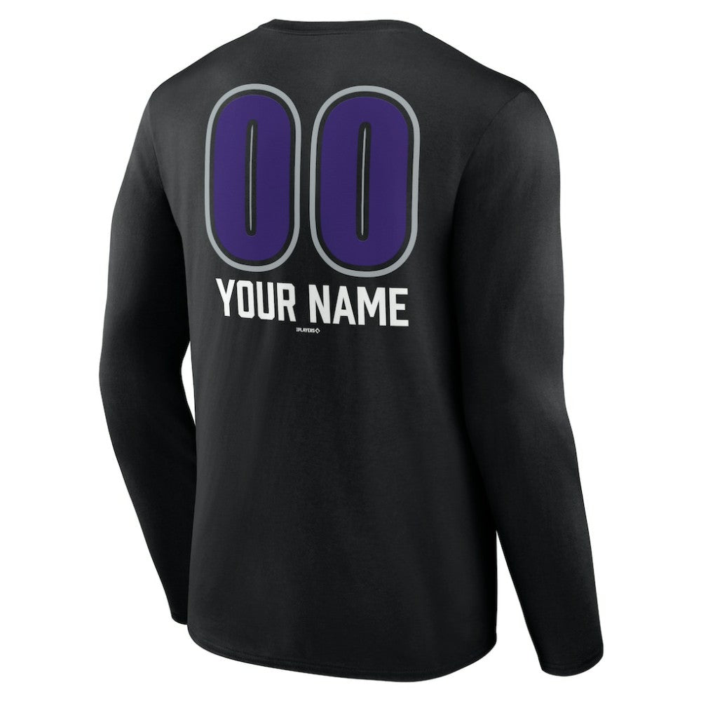 Colorado Rockies Personalized Name & Number Fastball Long Sleeve T-Shirt - Black - MLB Online