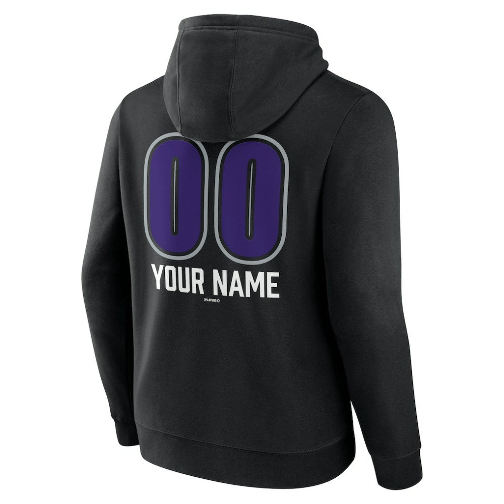 Colorado Rockies Personalized Name & Number Fastball Pullover Hoodie - Black - MLB Discount