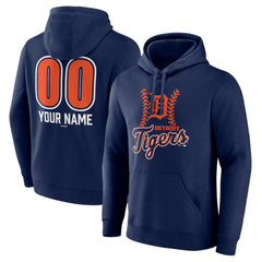 Detroit Tigers Personalized Name & Number Fastball Pullover Hoodie - Navy - MLB Online